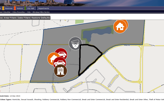 Source - Winnipeg Police Crimestat on 2015-12-15
